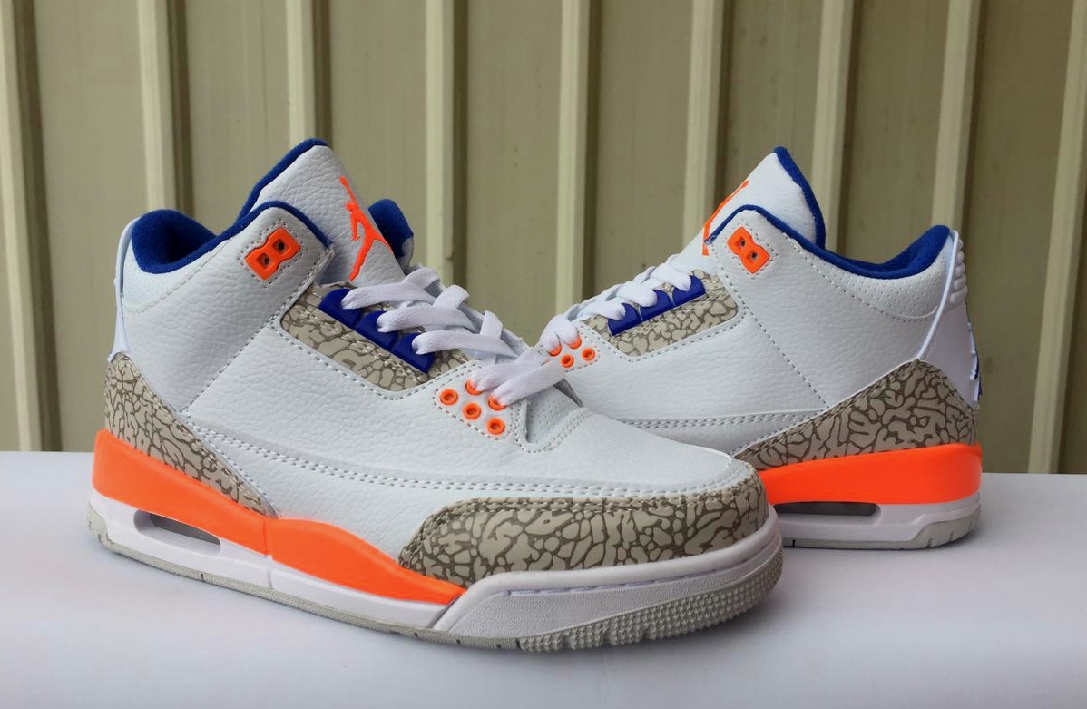 2019 Men Jordan 3 White Cement Orange Blue Shoes - Click Image to Close